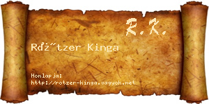 Rötzer Kinga névjegykártya
